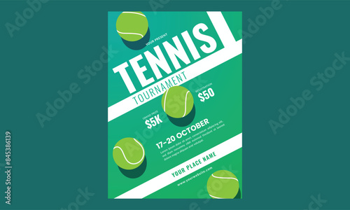 Vector Tennis tournament flyer template
