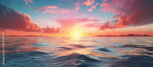 sunset on the sea. Creative banner. Copyspace image