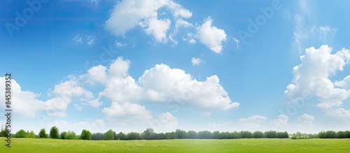 blue sky white clouds background nature air High quality photo. Creative banner. Copyspace image
