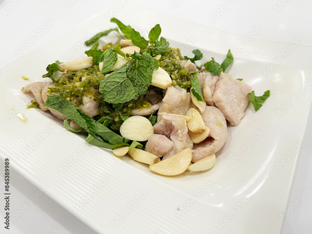 Boiled Sliced Pork with Lime Spicy Sauce Boiled Sliced Pork with Lime Spicy Sauce