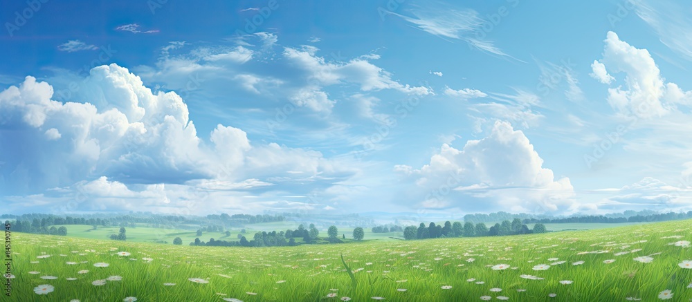 meadow on a cloudy day. Creative banner. Copyspace image meadow on a cloudy day. Creative banner. Copyspace image
