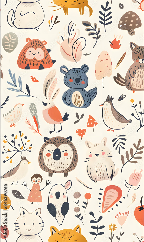 wallpaper, tiles or carpet in a seamless pattern