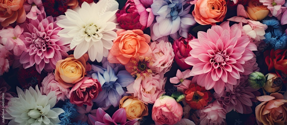 Fototapeta premium My Flower collection. Creative banner. Copyspace image