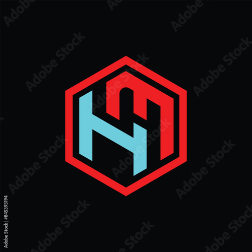 HM Letter Initial Logo Design Template Vector Illustration