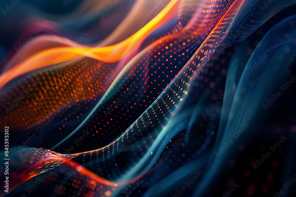 Fototapeta premium A pair of abstract lines are distributed across half of the screen, creating a modern and dynamic visual effect