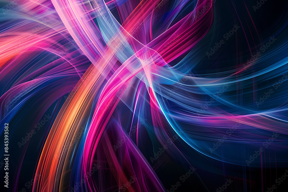 A pair of abstract lines are distributed across half of the screen, creating a modern and dynamic visual effect A pair of abstract lines are distributed across half of the screen, creating a modern and dynamic visual effect