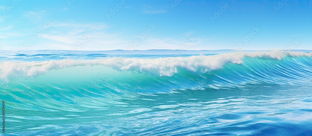 Obraz premium Sea waves in broad daylight. Creative banner. Copyspace image