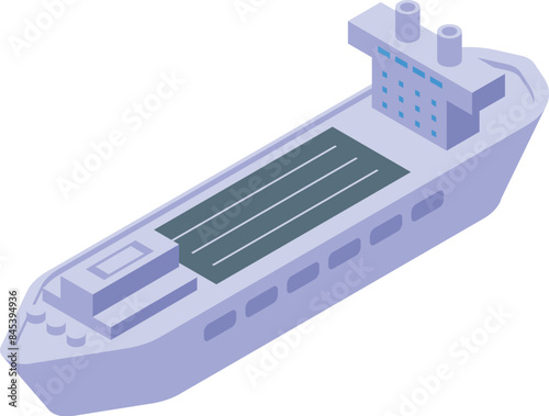 Large cargo ship is sailing across the ocean, carrying goods for international trade © ylivdesign