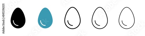 Egg line icon set. eggshell line icon. boiled eggs icon for UI designs. photo