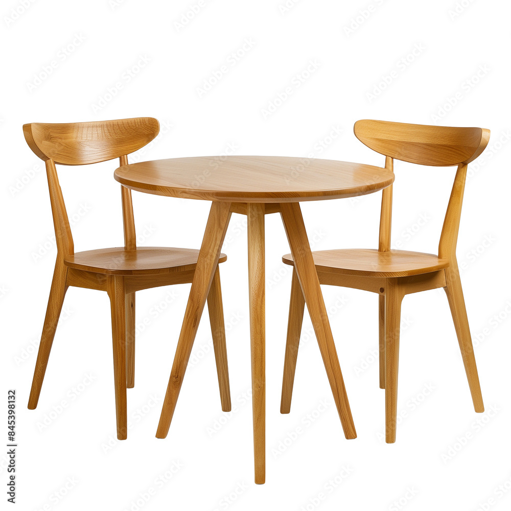 Minimalist Round Wooden Table with Matching Chairs Minimalist Round Wooden Table with Matching Chairs