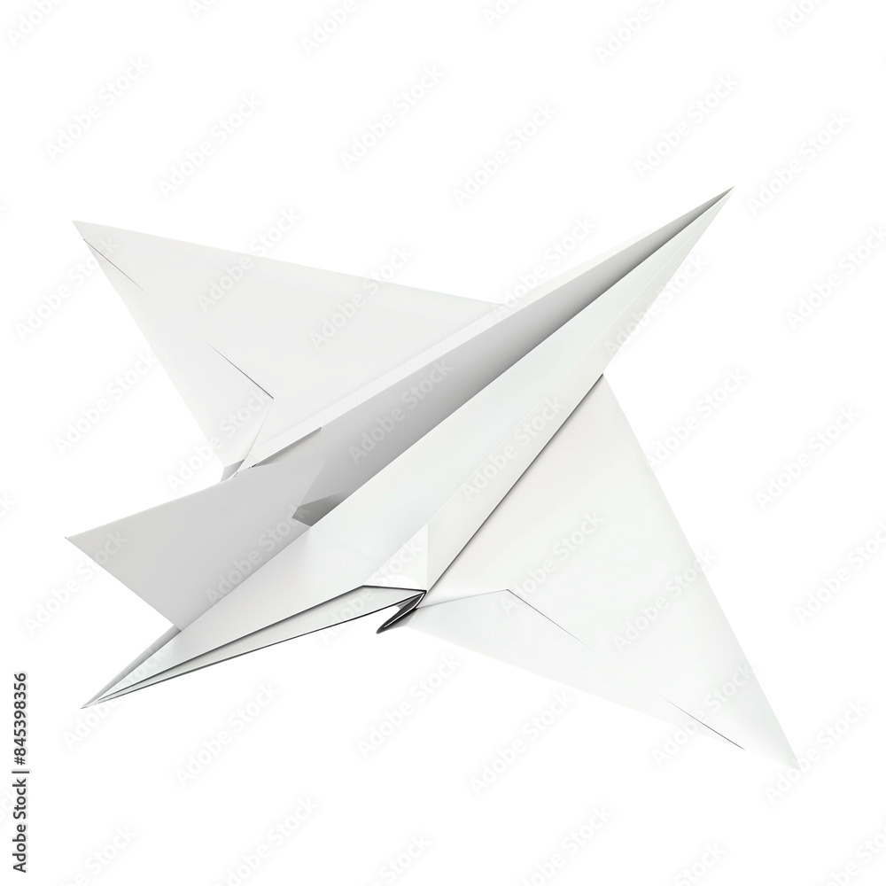 White Paper Airplane with Sharp Folds White Paper Airplane with Sharp Folds