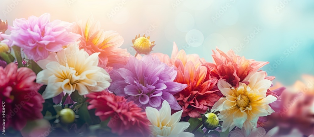 natural beauty and beautiful blooming colors of flowers. Creative banner. Copyspace image
