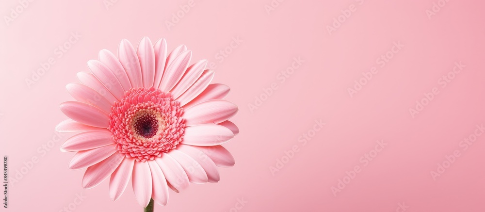 Gerbera daisy isolated on pink background. Creative banner. Copyspace image Gerbera daisy isolated on pink background. Creative banner. Copyspace image