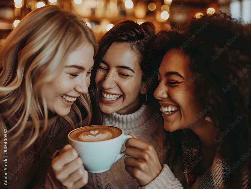 Friends Enjoying a Moment of Laughter and Connection Over Coffee Friends Enjoying a Moment of Laughter and Connection Over Coffee
