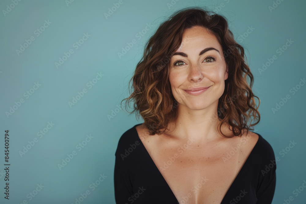 A close up portrait of a woman with a subtle smile