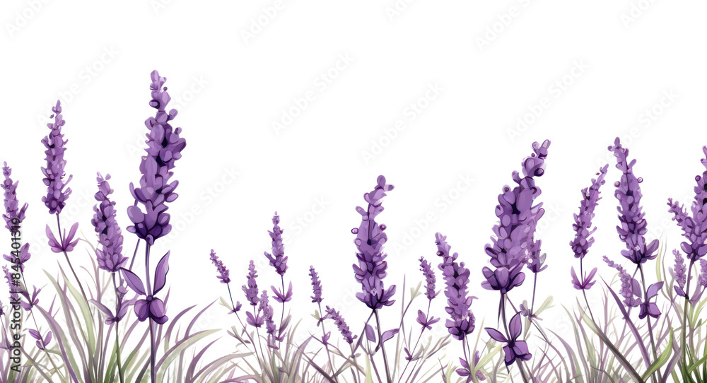 Obraz premium PNG Lavendar line horizontal border backgrounds lavender blossom.