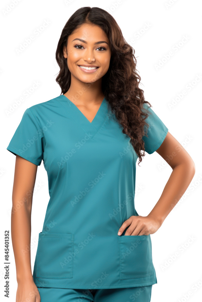 PNG Mexican female doctor portrait scrubs adult. PNG Mexican female doctor portrait scrubs adult.