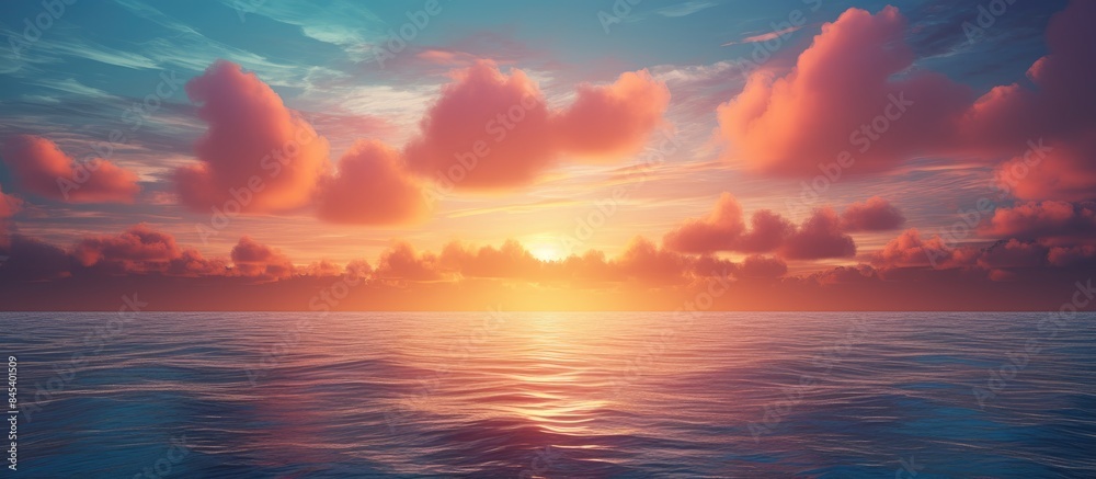Fototapeta premium sunset over sea. Creative banner. Copyspace image