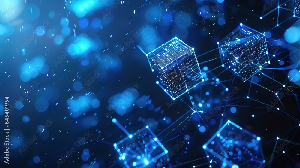 Cube technology on Converging point of circuit with Abstract blue background. Blockchain Network System. Big data storage processing, Cloud data, Internet Security, and Digital Technology Cube technology on Converging point of circuit with Abstract blue background. Blockchain Network System. Big data storage processing, Cloud data, Internet Security, and Digital Technology