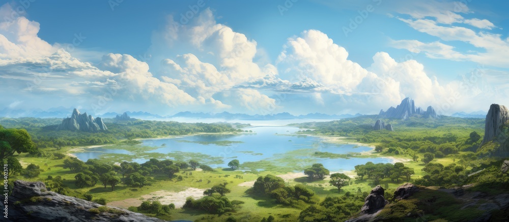 Peaceful view of las palmose. Creative banner. Copyspace image Peaceful view of las palmose. Creative banner. Copyspace image