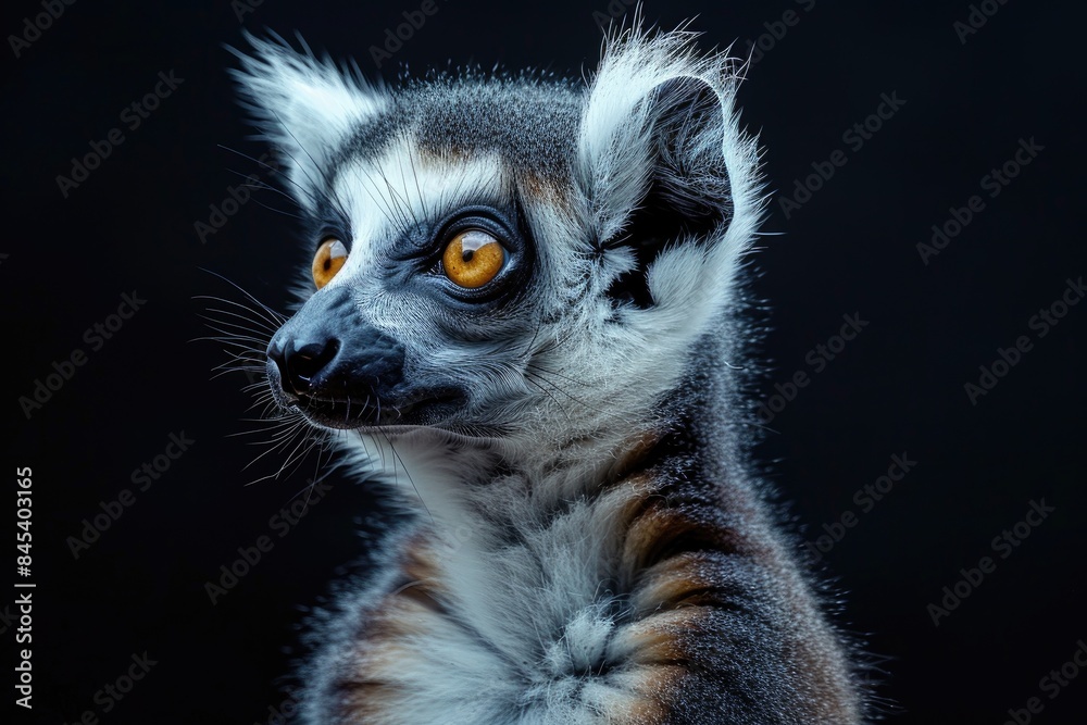 Fototapeta premium Close-up portrait of a lemur with big eyes