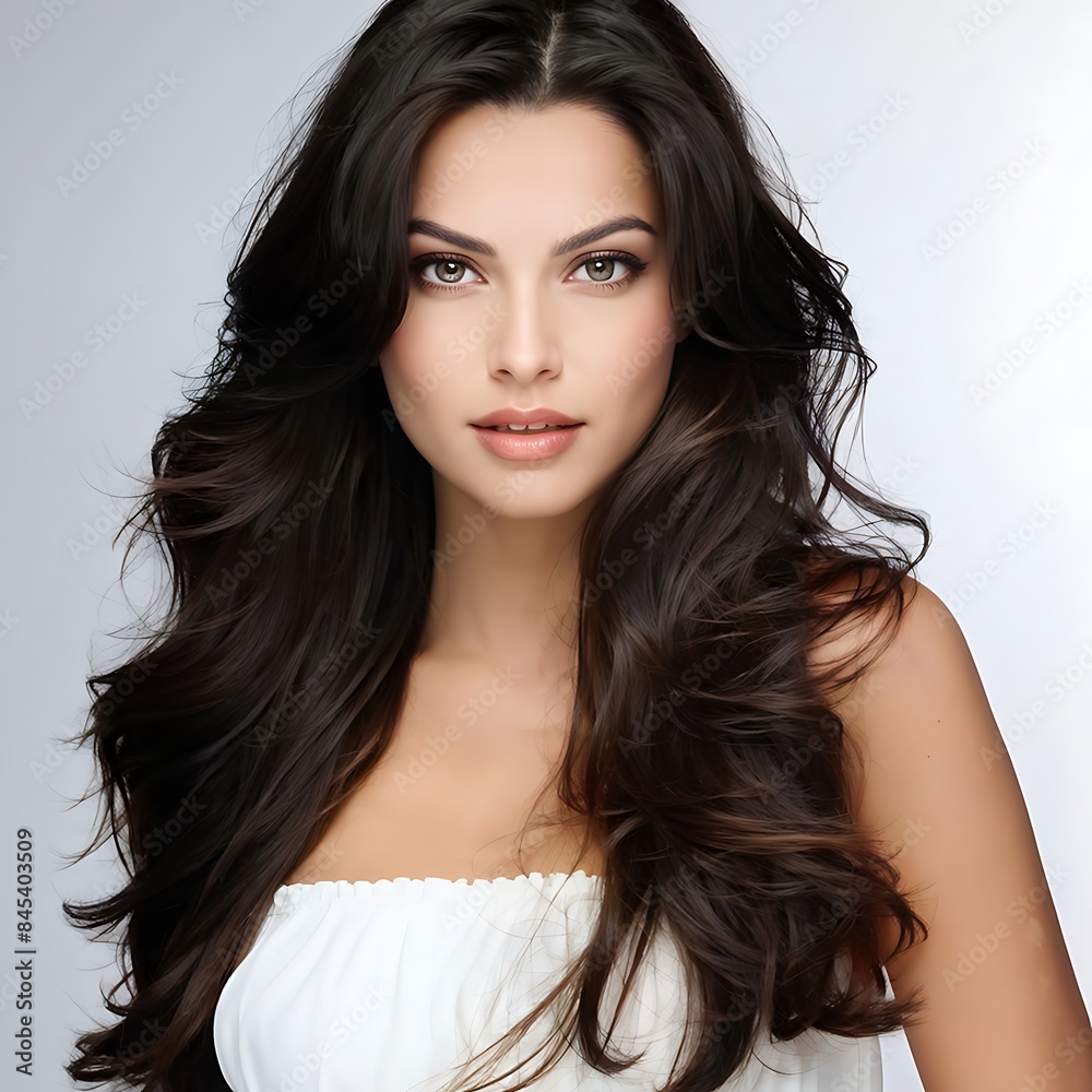 Portrait of a Beautiful Young Woman with Pristine Skin, Highlighting Face Care, Cosmetology, and Spa Portrait of a Beautiful Young Woman with Pristine Skin, Highlighting Face Care, Cosmetology, and Spa