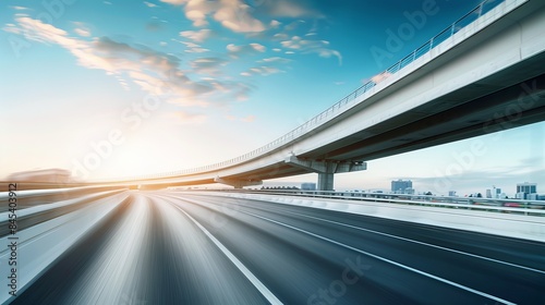 Wallpaper Mural A motion blur shot of a highway overpass with a city background. Torontodigital.ca