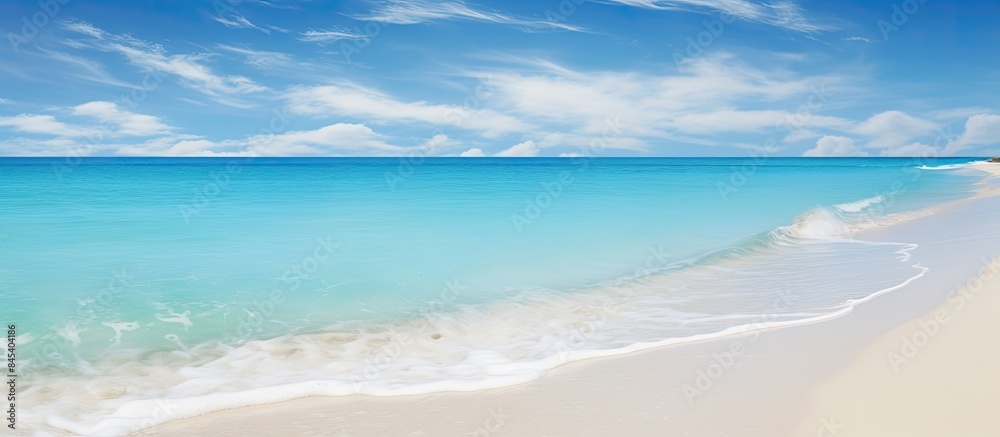 Fototapeta premium Beautiful sky on the beach. Creative banner. Copyspace image
