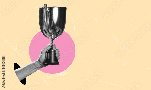 Wallpaper Mural Contemporary art collage of a hand with an award. Torontodigital.ca
