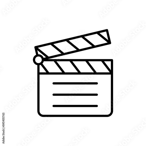 Clapperboard outline icons, minimalist vector illustration ,simple transparent graphic element .Isolated on white background