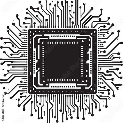 Motherboard chip central processing unit symbol cpu digital high technology