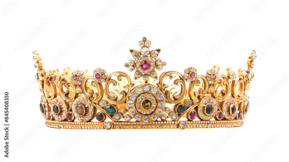 Luxurious Gold Crown with Precious Gems Luxurious Gold Crown with Precious Gems