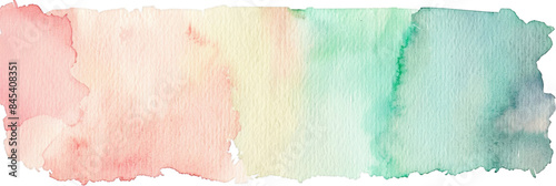 Colorful Pastel Watercolor Background Abstract Art in Pink, Peach, Yellow, Green, and Blue Tones photo