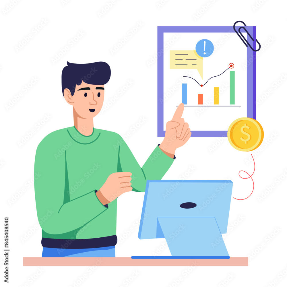 Trendy flat illustration depicting sales management Trendy flat illustration depicting sales management