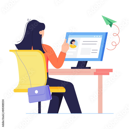 Here’s a flat illustration of sending email 