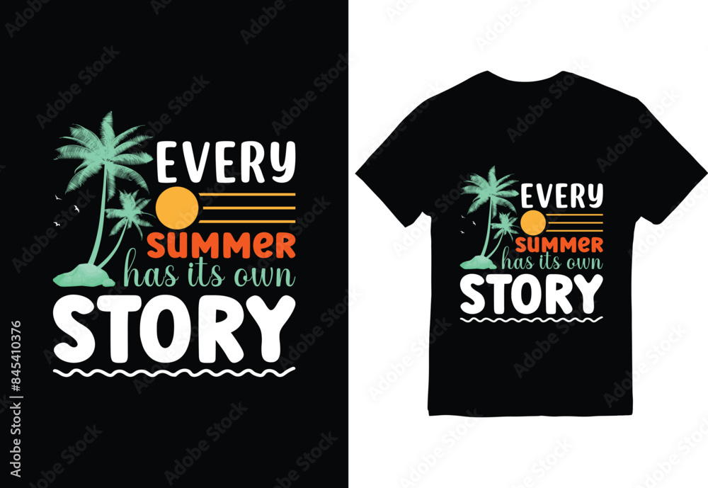 A vibrant summer t-shirt design featuring a sunset beach A vibrant summer t-shirt design featuring a sunset beach