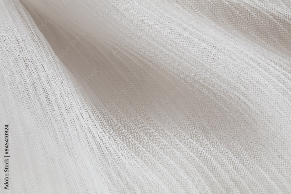 Obraz premium closeup of white corrugated organza textured background
