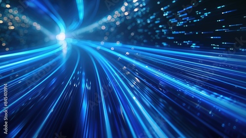 Wallpaper Mural Blue light ray stripe line speed motion background for futuristic digital technology concept Torontodigital.ca