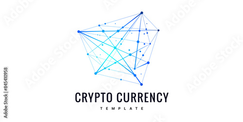 Sign, logo Blockchain. Symbol, logo for blockchain technology, logotype. Hexagon, connection line transaction for logo, brand label, emblem, branding, smart contract block symbol. Vector Illustration
