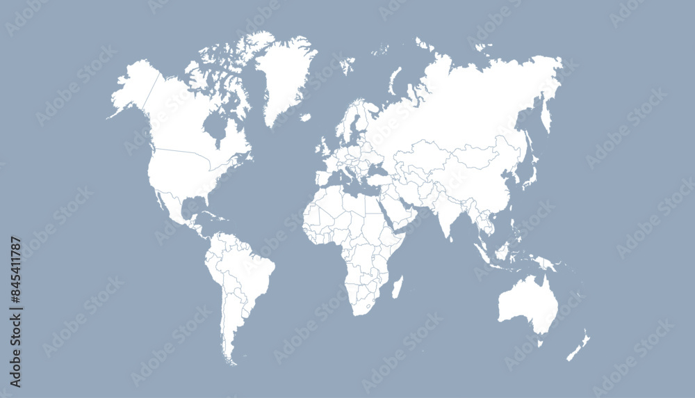 Fototapeta premium World map. Modern color vector map. Silhouette map 