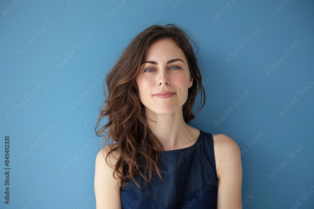 Fototapeta premium A close up portrait of a woman with a subtle smile