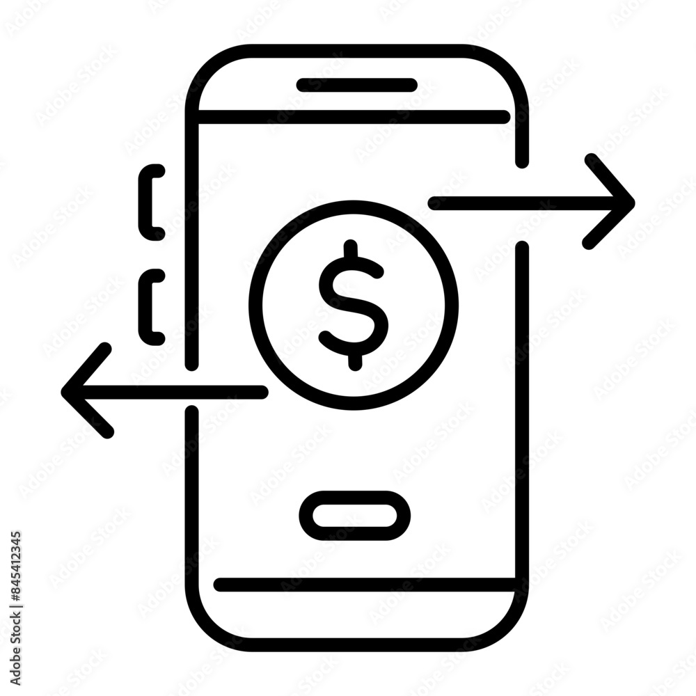 Ready to use line icon of sending money online Ready to use line icon of sending money online