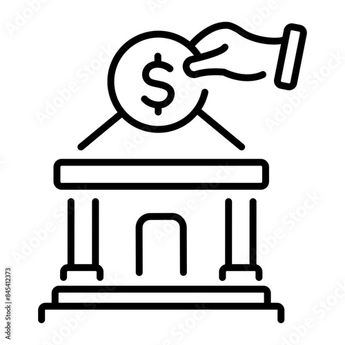 Modern line style icon of bank deposit 