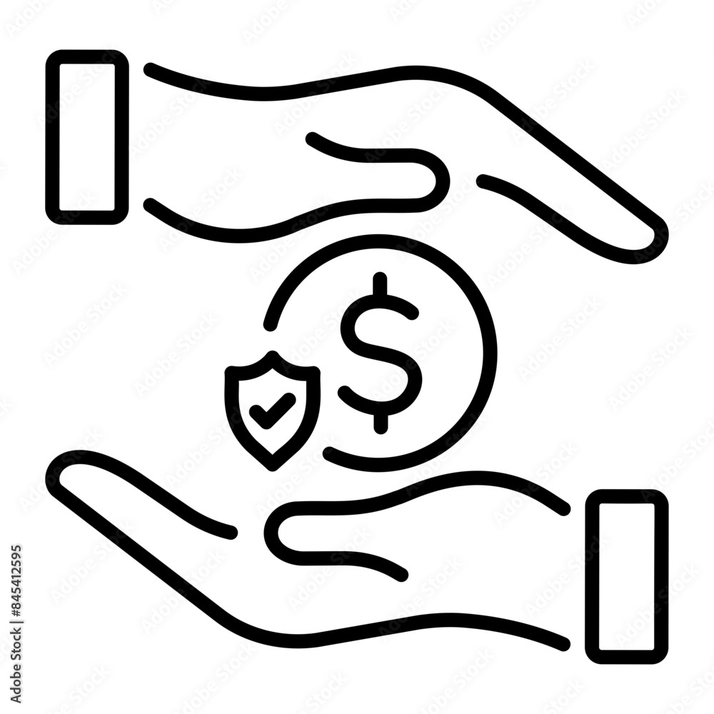Obraz premium An editable line style icon of money insurance 