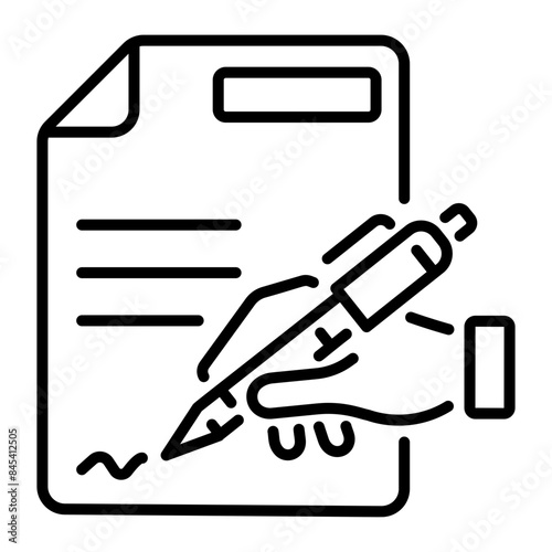 Easy to use line icon of will paper 