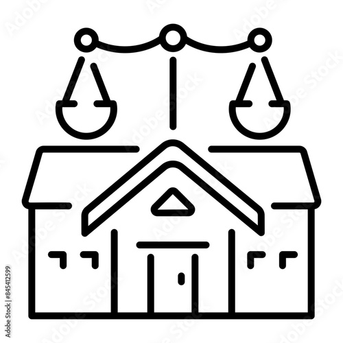 Check out line icon of property law 