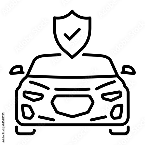 Latest line style icon of vehicle insurance 