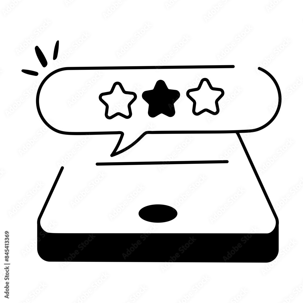 Easy to use doodle icon of online ratings Easy to use doodle icon of online ratings