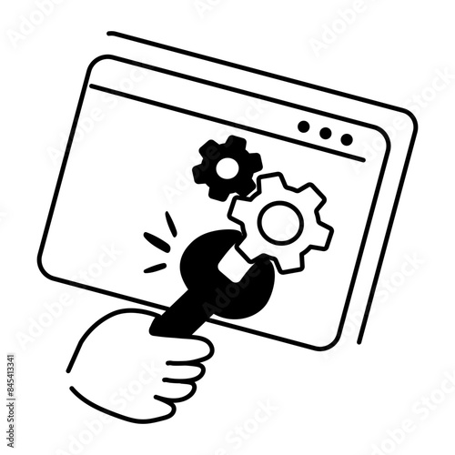Web maintenance icon in hand drawn style 