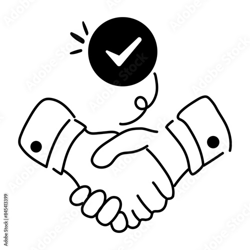 Here is a doodle icon of agreement 